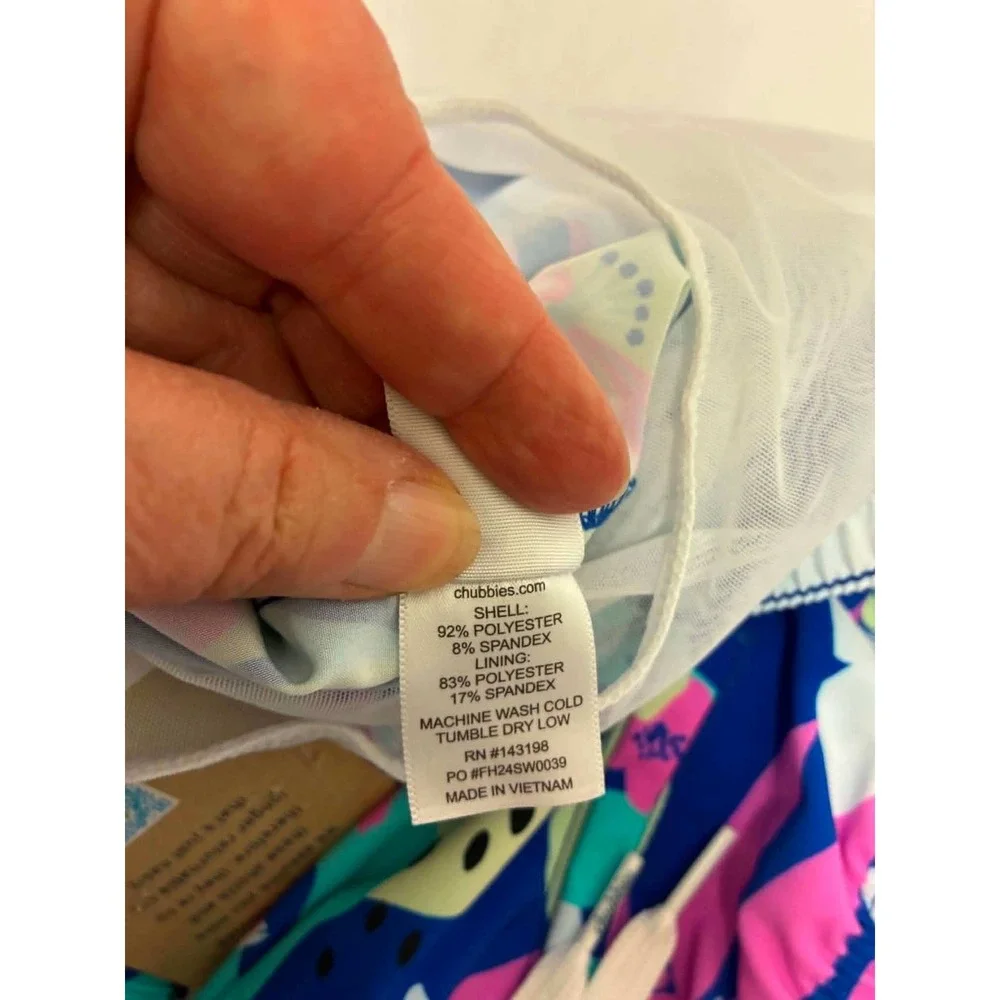 Chubbies Classic Swim Trunks Mens M Blue Tropical Floral 5.5